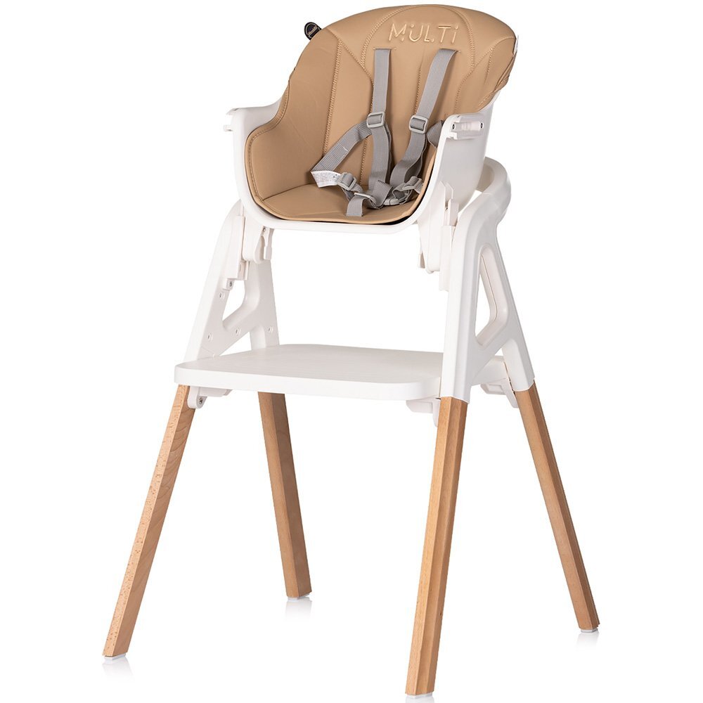 CHIPOLINO Scaun de masa 4 in 1 Multi Latte transformabil reglabil picioare elegante din lemn