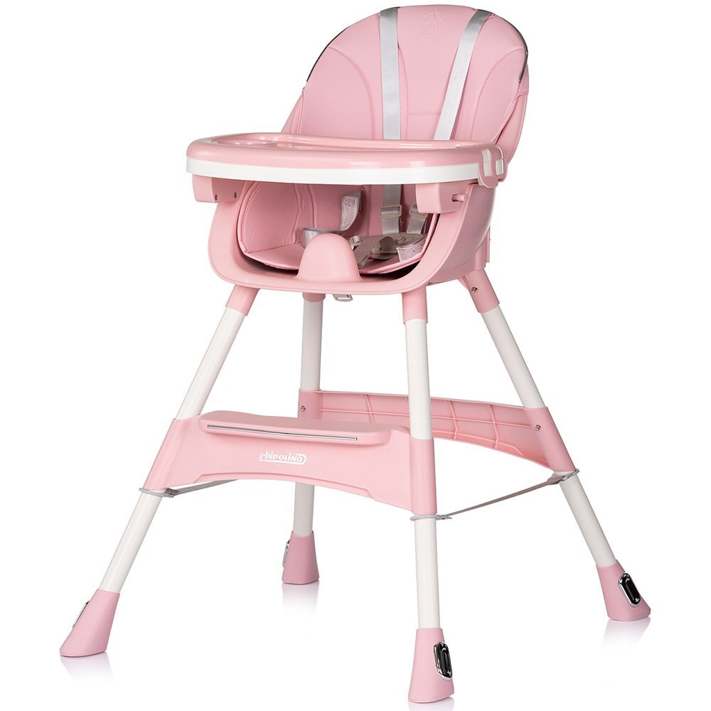 CHIPOLINO Scaun de masa Avocado Powder Pink cu tava reglabila jucarie detasabila cotiere si suport pentru picioare