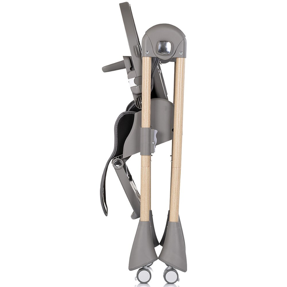 CHIPOLINO Scaun de masa pentru copii Candy Shop Charcoal cu spatar reglabil in 3 pozitii inaltime reglabila 4 roti