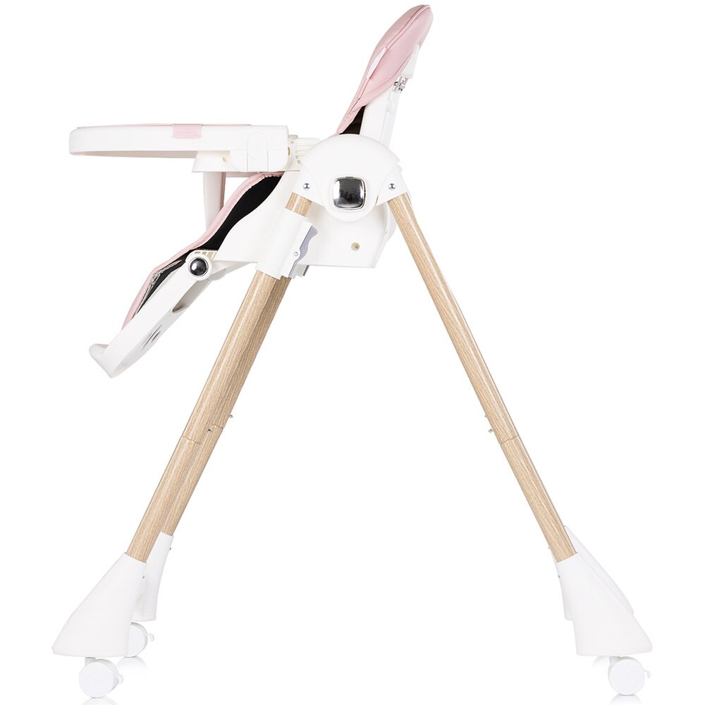 CHIPOLINO Scaun de masa pentru copii Candy Shop Powder Pink cu spatar reglabil in 3 pozitii inaltime reglabila 4 roti