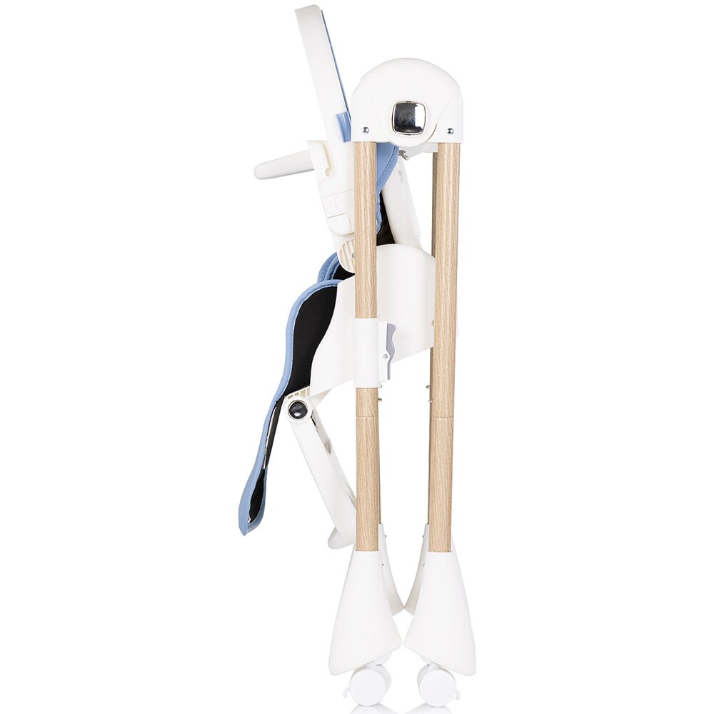 CHIPOLINO Scaun de masa pentru copii Candy Shop Sky Blue cu spatar reglabil in 3 pozitii inaltime reglabila 4 roti