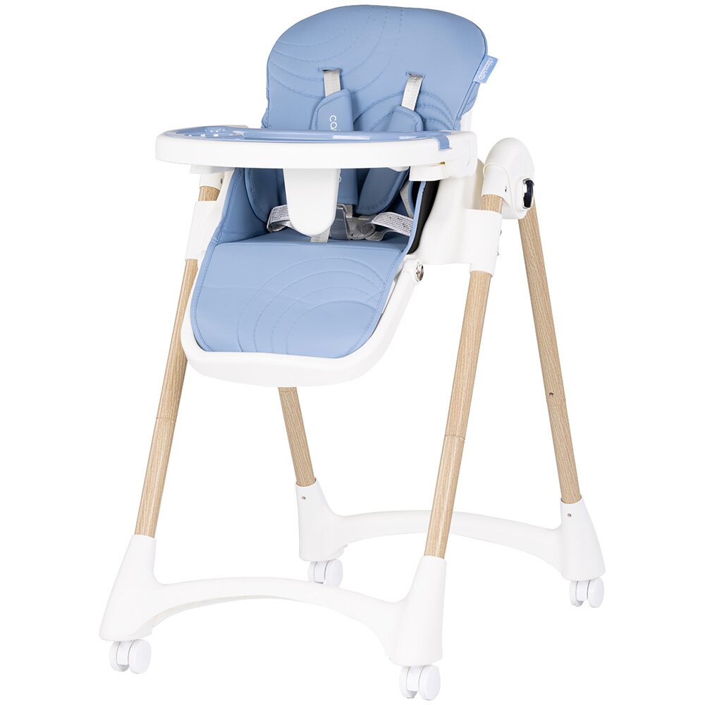 CHIPOLINO Scaun de masa pentru copii Candy Shop Sky Blue cu spatar reglabil in 3 pozitii inaltime reglabila 4 roti