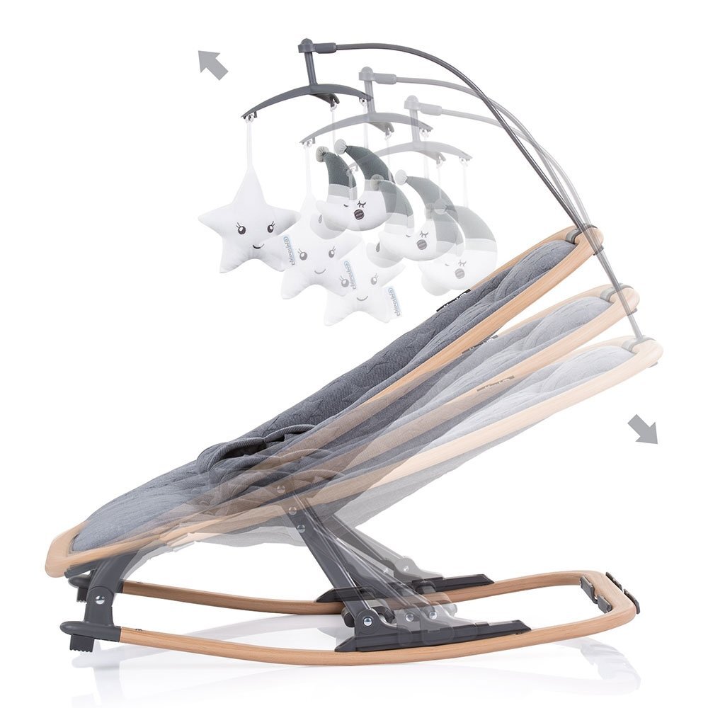 CHIPOLINO Scaunel balansoar Velvet graphite wood