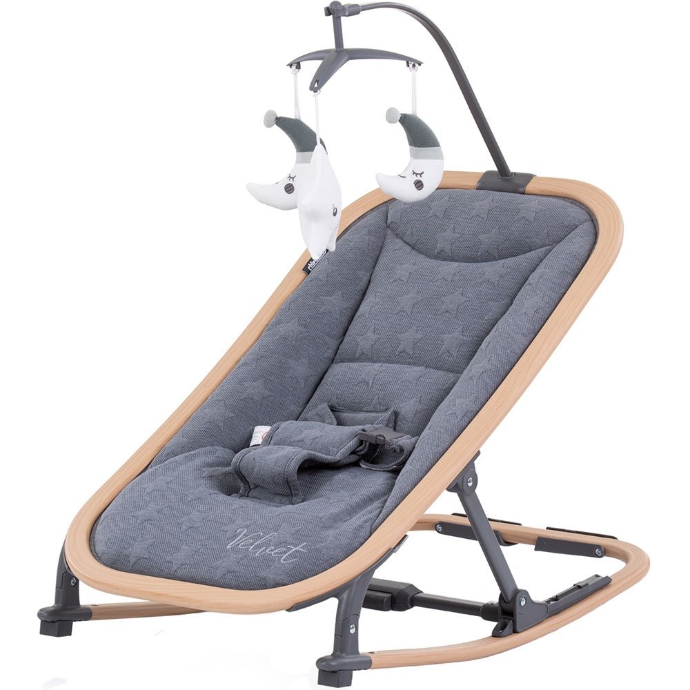 CHIPOLINO Scaunel balansoar Velvet graphite wood