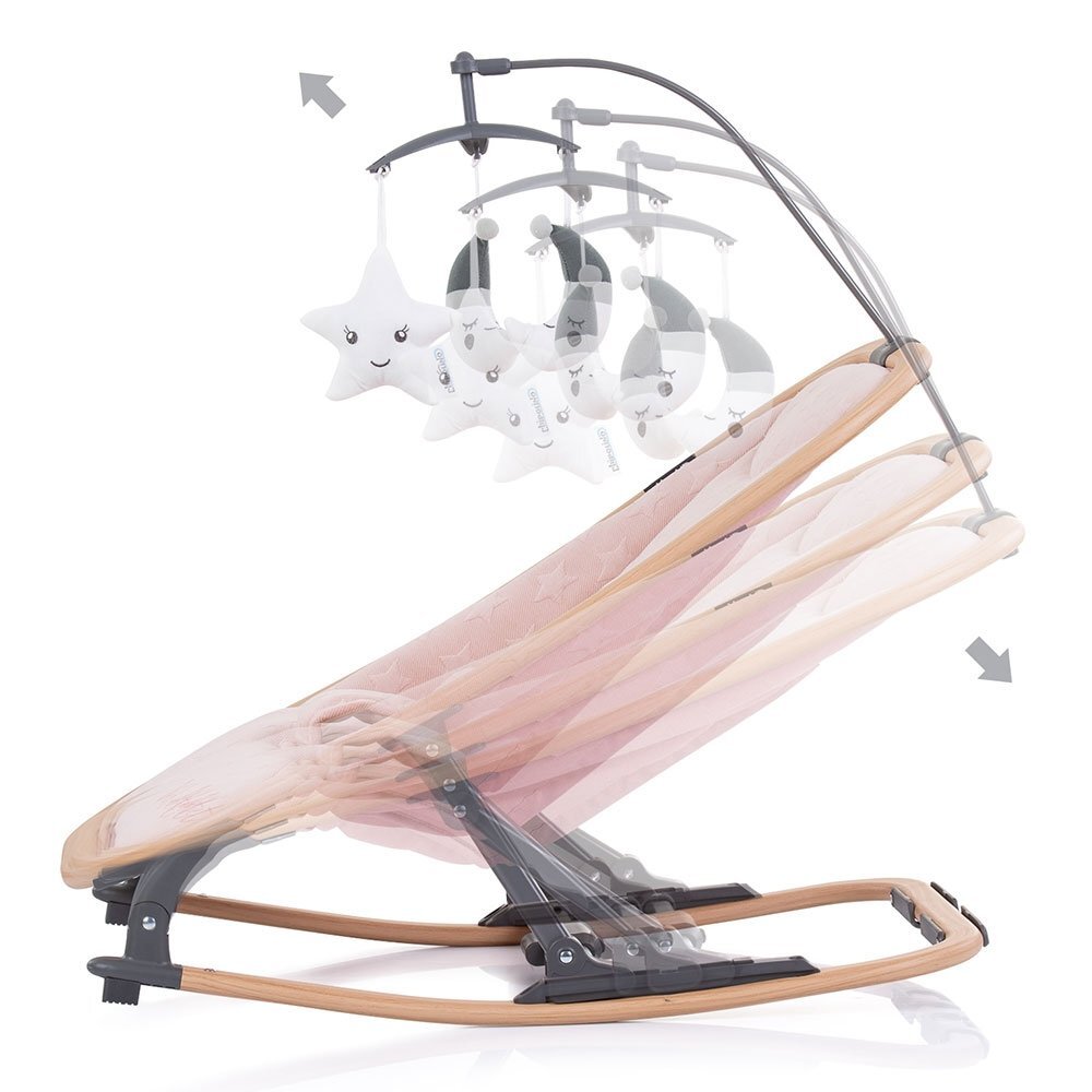 CHIPOLINO Scaunel balansoar Velvet rose water wood