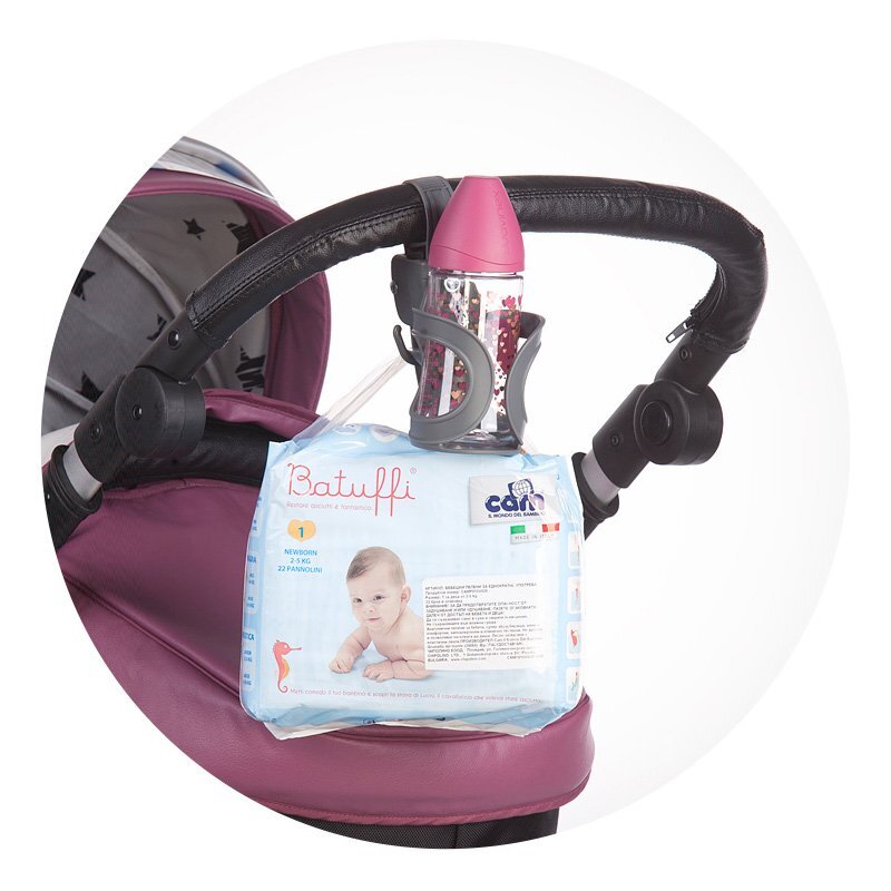 CHIPOLINO Suport universal pentru pahar si carlig de geanta pentru carucioare black