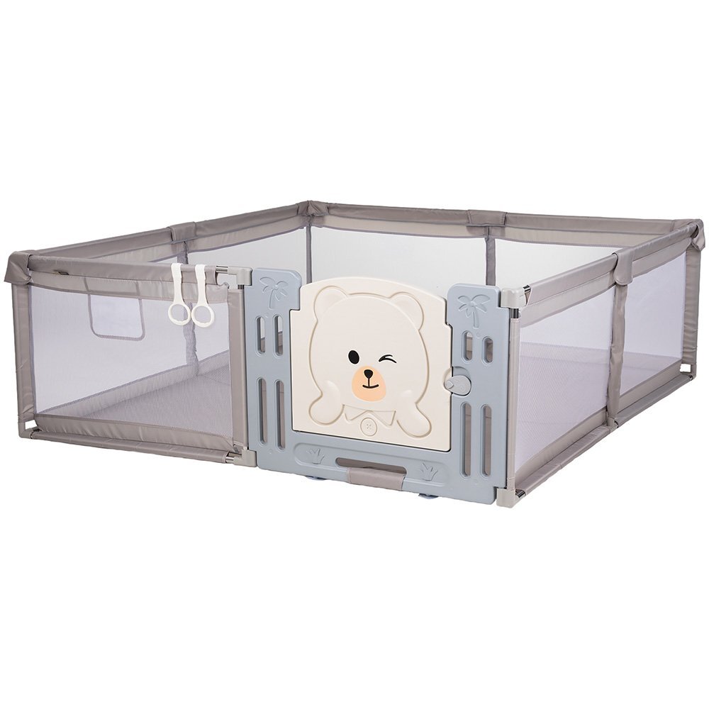 CHIPOLINO Tarc de joaca Amico Beige 200x180 cm cu usa si 2 inele ajutatoare