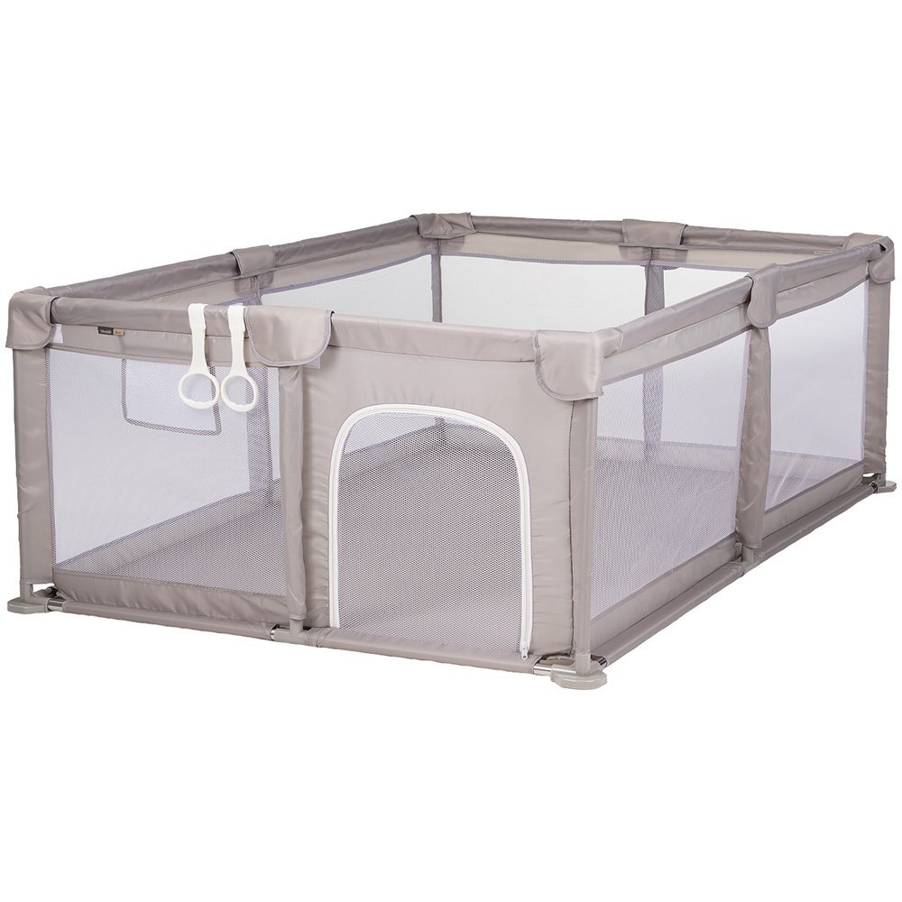 CHIPOLINO Tarc de joaca pentru copii 180x120 cm Lotus Beige 2 inele ajutatoare si usa cu fermoar