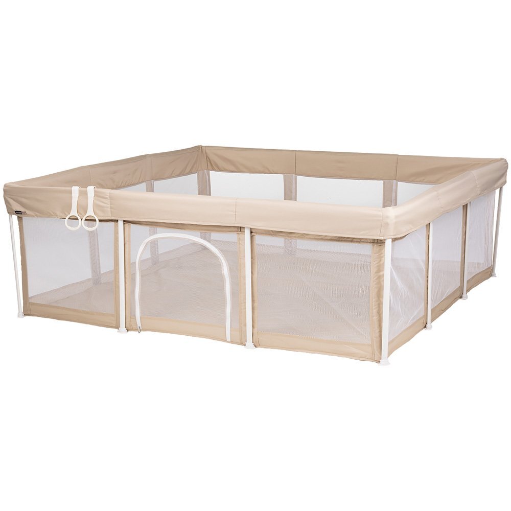 CHIPOLINO Tarc de joaca pentru copii Easy Beige 180x180 cm inele ajutatoare si usa pentru acces