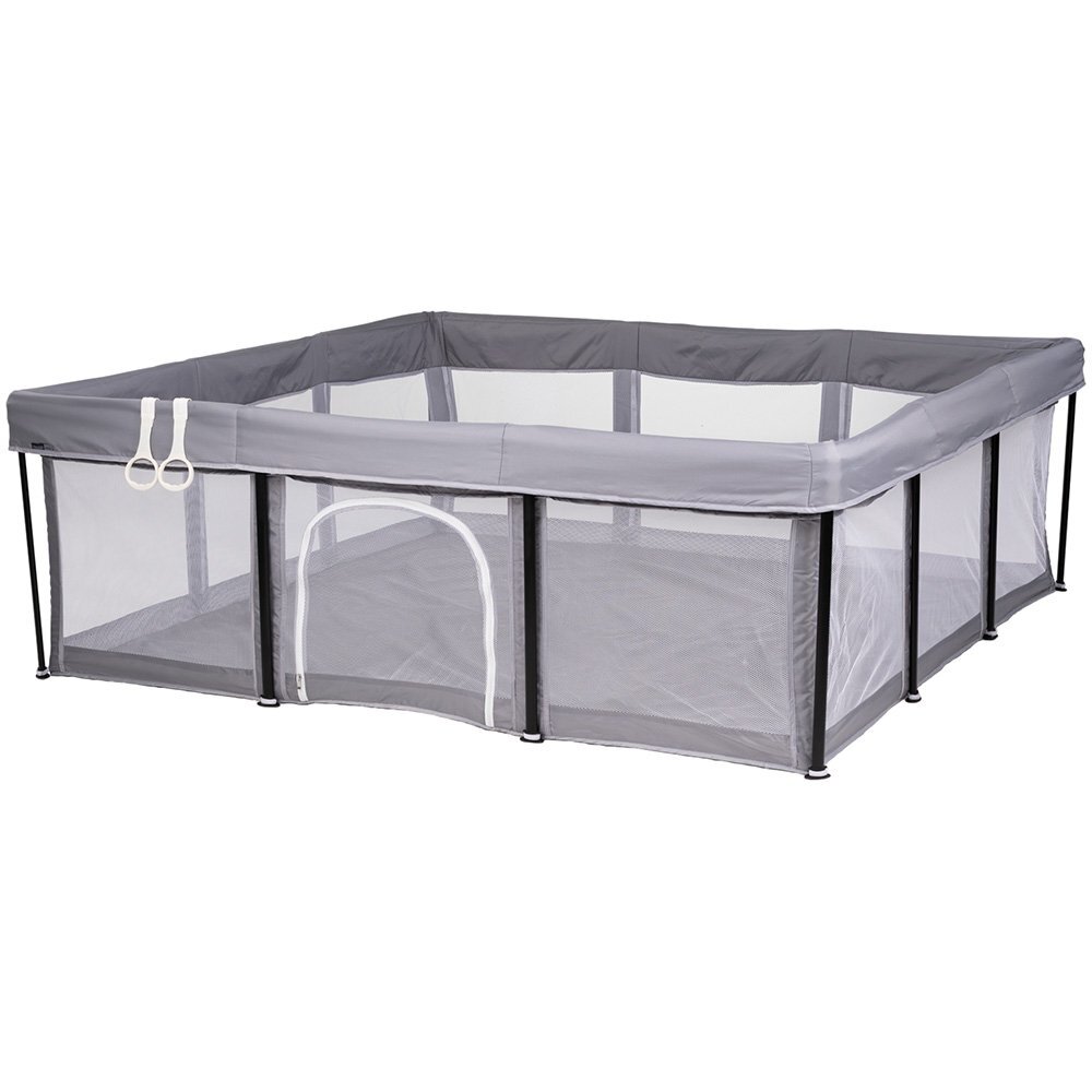 CHIPOLINO Tarc de joaca pentru copii Easy Grey 180x180 cm inele ajutatoare si usa pentru acces