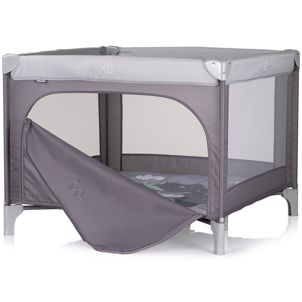 CHIPOLINO Tarc de joaca pentru copii Pop Up Hippo grey pliabil
