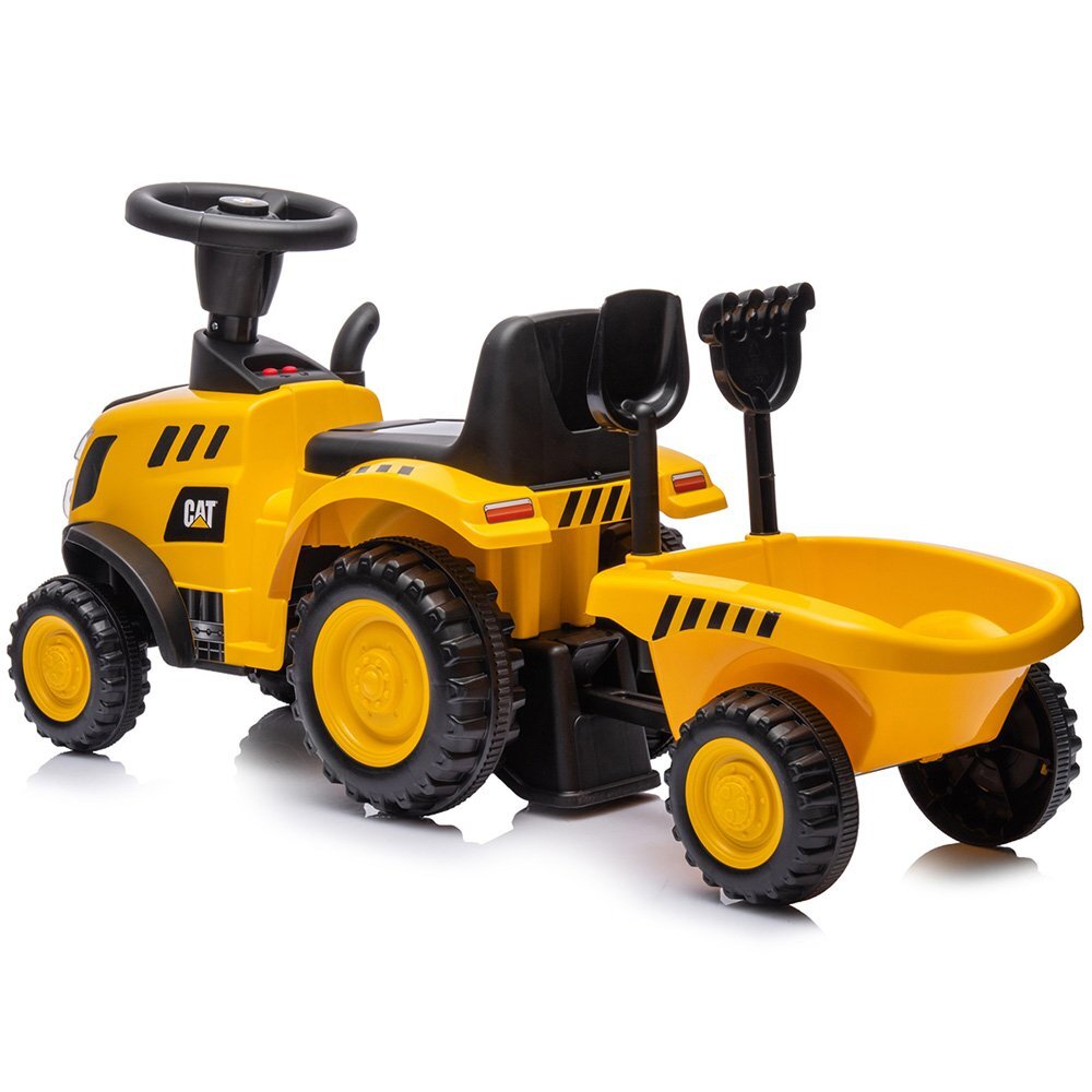 CHIPOLINO Tractor de impins CAT yellow volan cu sunete spatiu pentru depozitare greutate admisa 25 kg