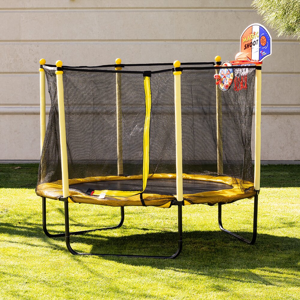 CHIPOLINO Trambulina Sporty yellow 140 cm cu cos de baschet