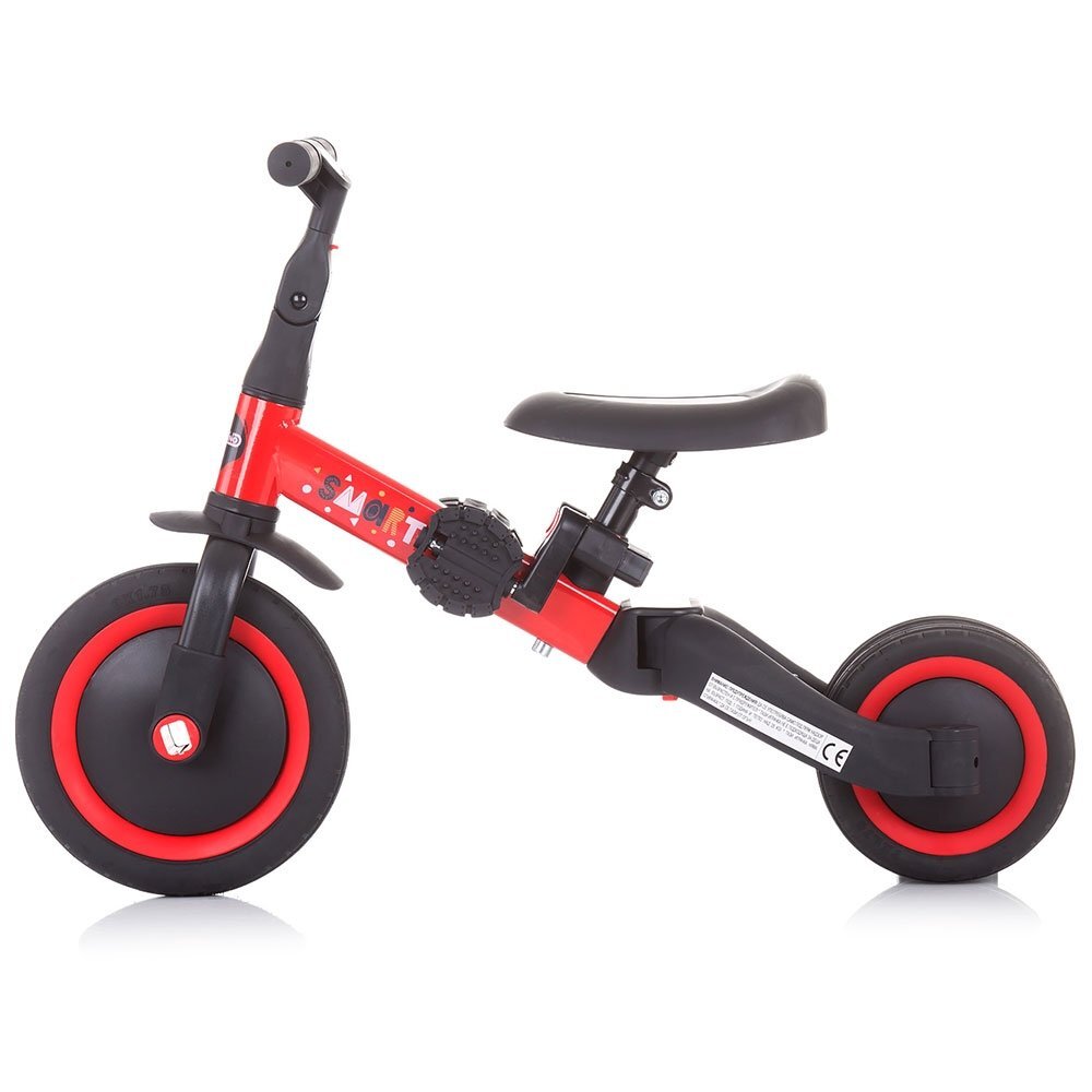CHIPOLINO Tricicleta pentru copii Smarty Red 2 in 1 ghidon reglabil de la 1 ani si o greutate de pana la 25 kg