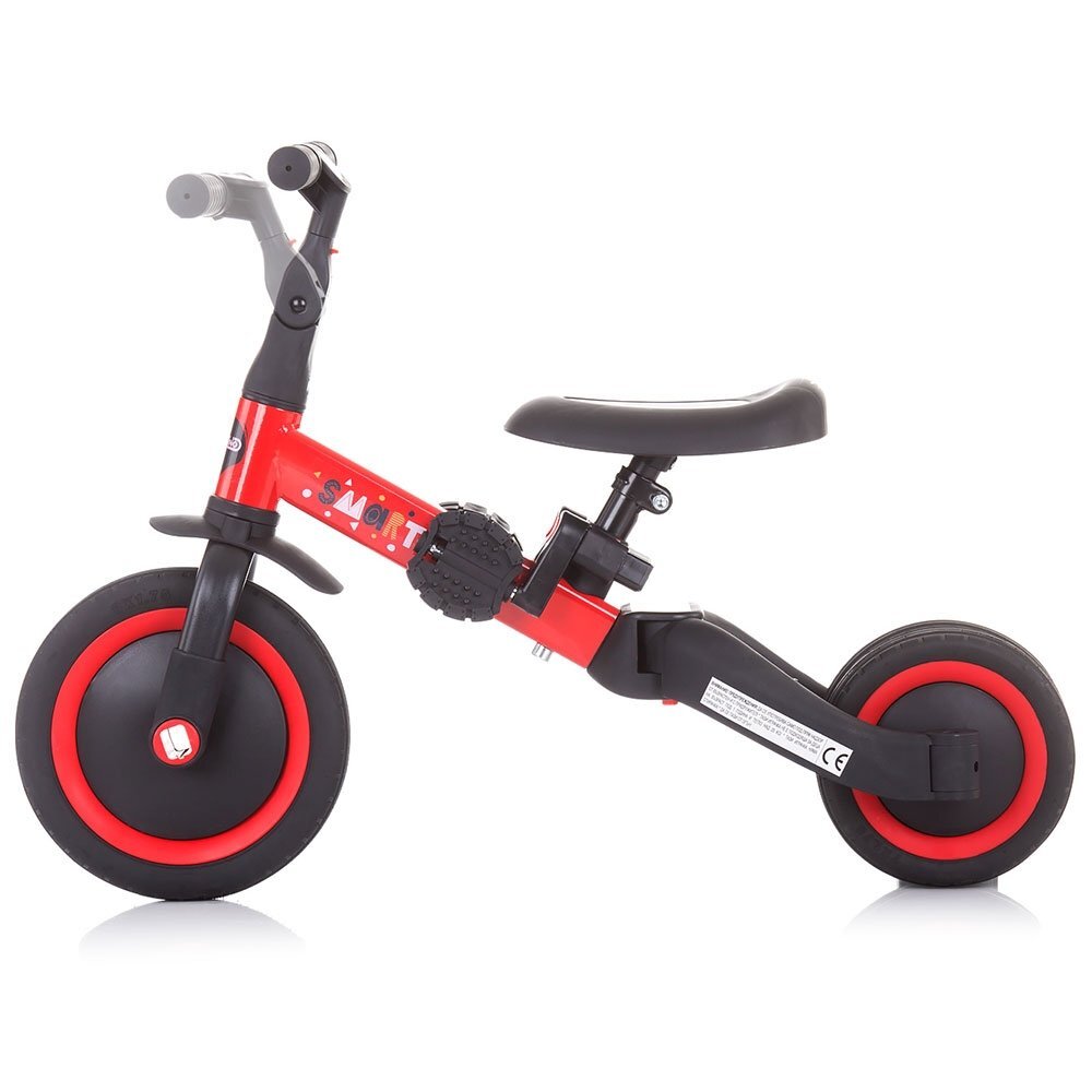CHIPOLINO Tricicleta pentru copii Smarty Red 2 in 1 ghidon reglabil de la 1 ani si o greutate de pana la 25 kg