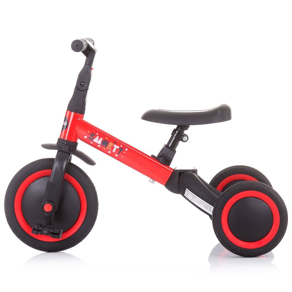 CHIPOLINO Tricicleta pentru copii Smarty Red 2 in 1 ghidon reglabil de la 1 ani si o greutate de pana la 25 kg