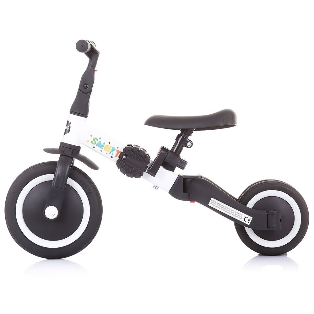 CHIPOLINO Tricicleta pentru copii Smarty White 2 in 1 ghidon reglabil de la 1 ani si o greutate de pana la 25 kg