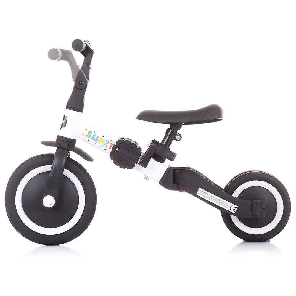 CHIPOLINO Tricicleta pentru copii Smarty White 2 in 1 ghidon reglabil de la 1 ani si o greutate de pana la 25 kg