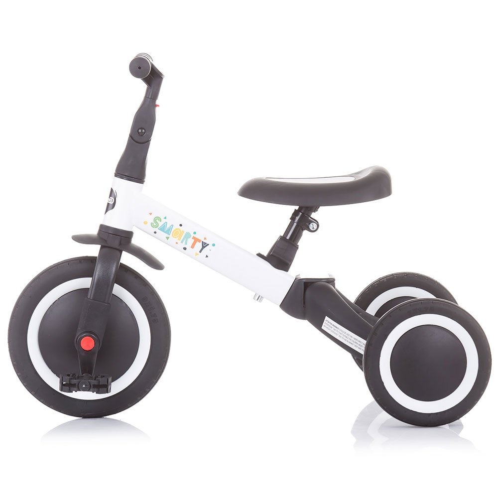 CHIPOLINO Tricicleta pentru copii Smarty White 2 in 1 ghidon reglabil de la 1 ani si o greutate de pana la 25 kg