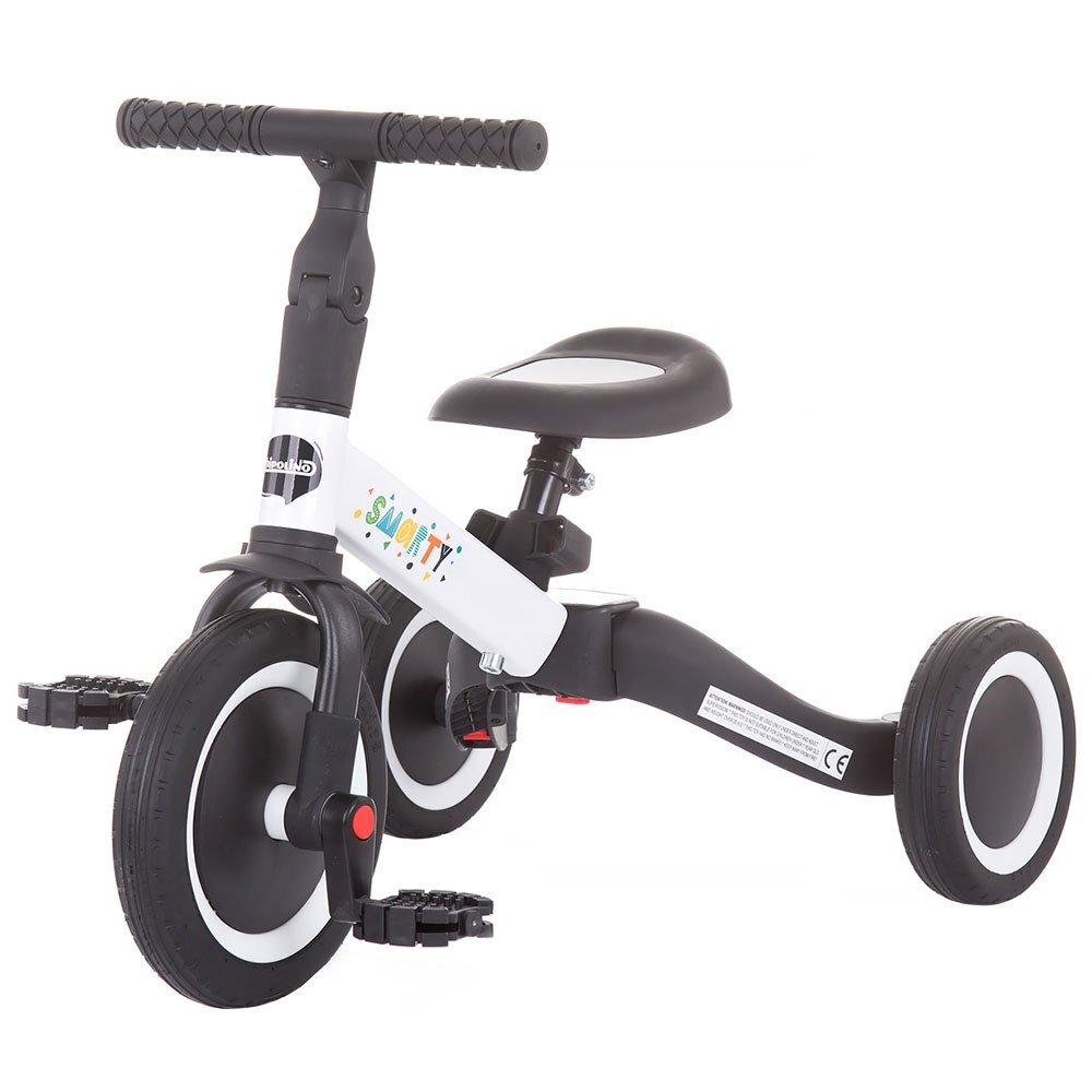 CHIPOLINO Tricicleta pentru copii Smarty White 2 in 1 ghidon reglabil de la 1 ani si o greutate de pana la 25 kg