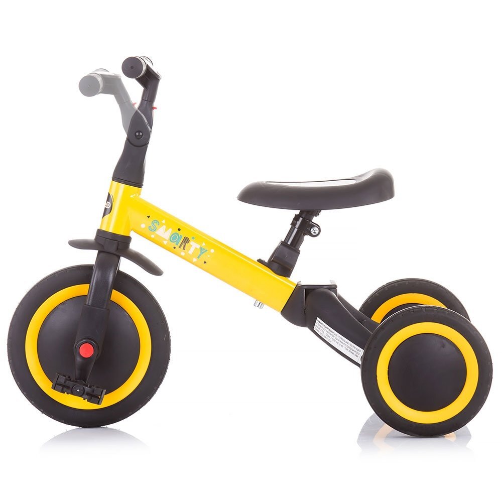 CHIPOLINO Tricicleta pentru copii Smarty Yellow 2 in 1 ghidon reglabil de la 1 ani si o greutate de pana la 25 kg