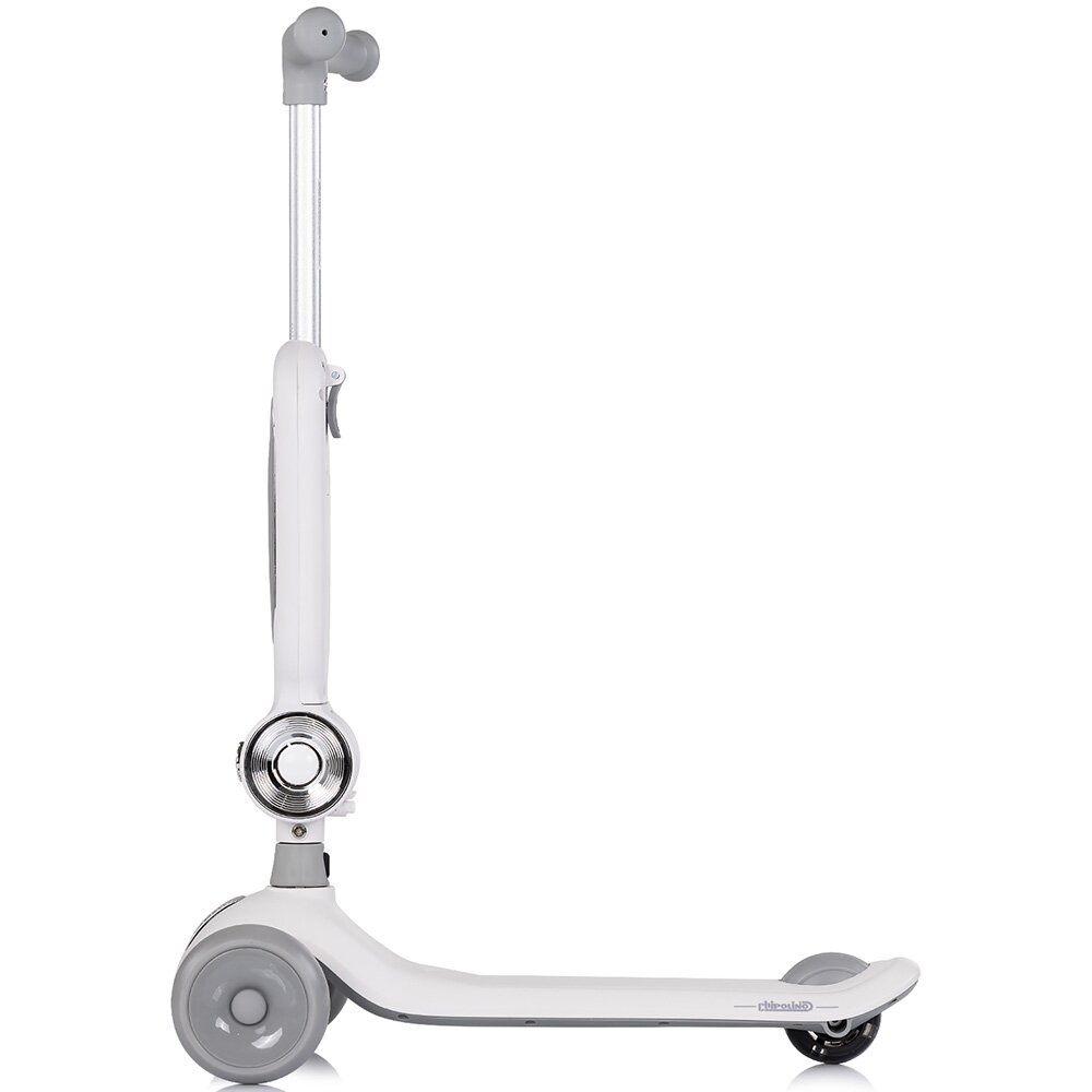 CHIPOLINO Trotineta pentru copii Bloomi grey cu sezut 3 roti cu lumini ghidon reglabil greutate admisa 50 kg