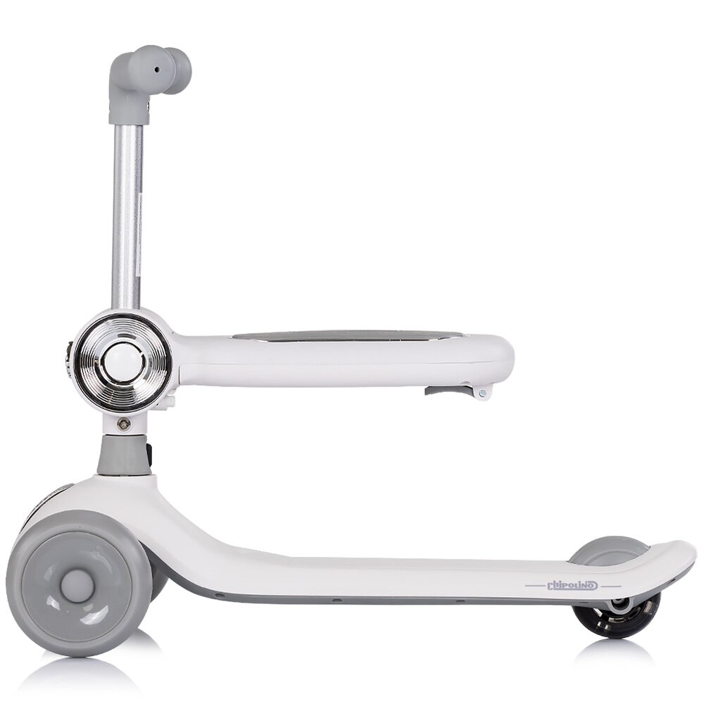 CHIPOLINO Trotineta pentru copii Bloomi grey cu sezut 3 roti cu lumini ghidon reglabil greutate admisa 50 kg