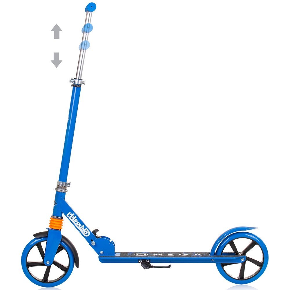 CHIPOLINO Trotineta pliabila Omega Blue cu ghidon reglabil cadru din aluminiu baza anti-alunecare cric greutate admisa 100 kg