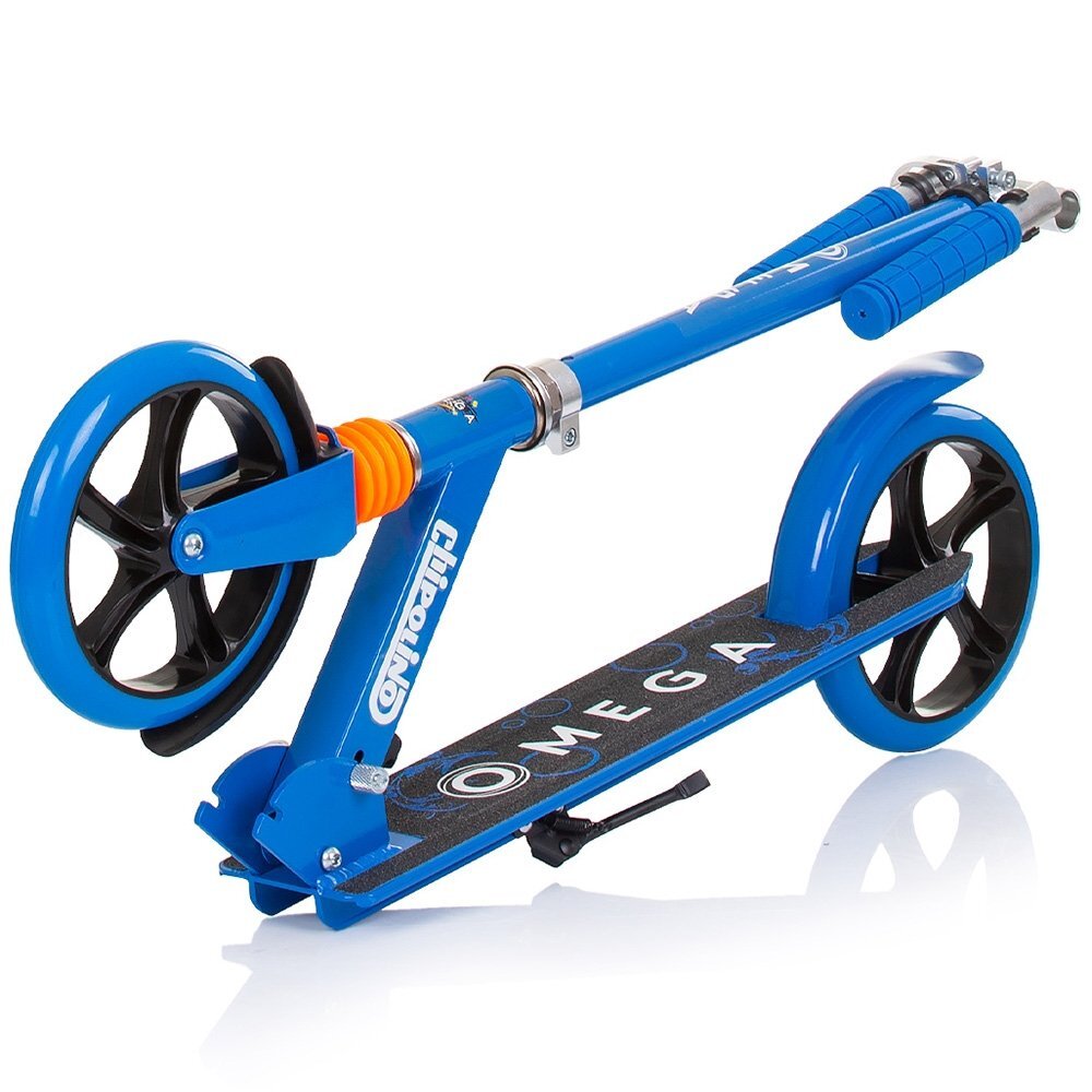 CHIPOLINO Trotineta pliabila Omega Blue cu ghidon reglabil cadru din aluminiu baza anti-alunecare cric greutate admisa 100 kg