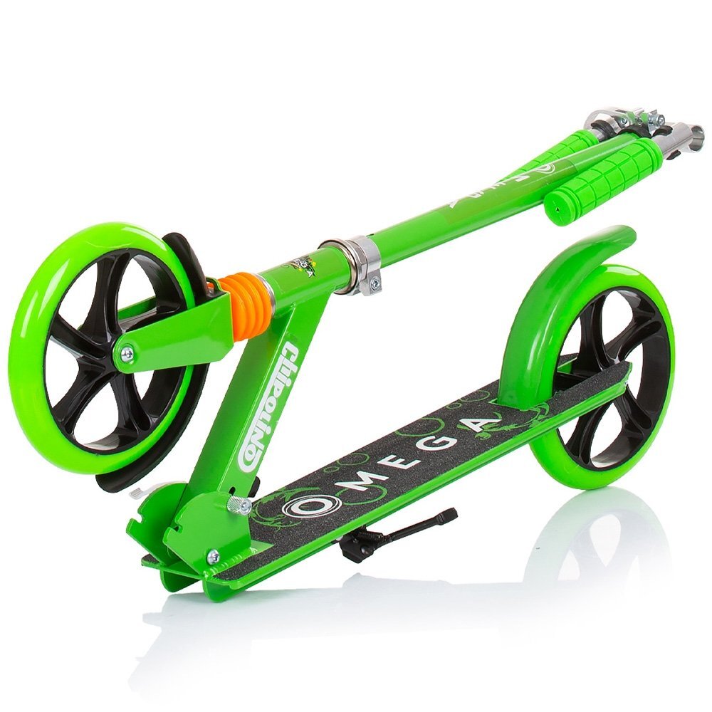 CHIPOLINO Trotineta pliabila Omega Green cu ghidon reglabil cadru din aluminiu baza anti-alunecare cric greutate admisa 100 kg