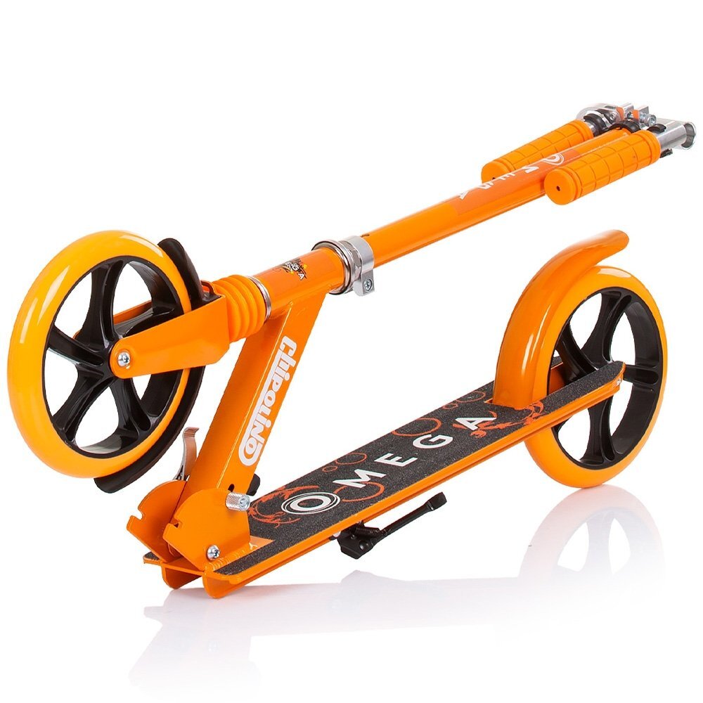 CHIPOLINO Trotineta pliabila Omega Orange cu ghidon reglabil cadru din aluminiu baza anti-alunecare cric greutate admisa 100 kg