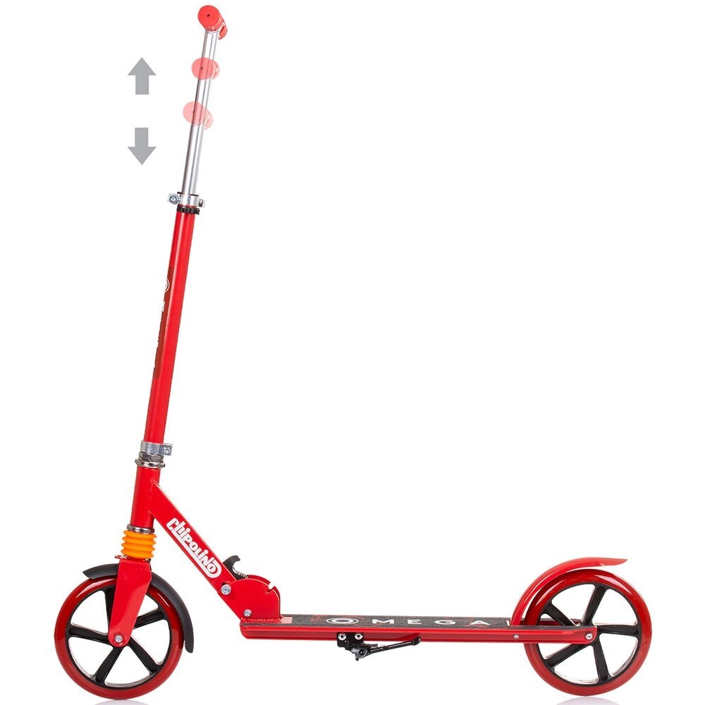 CHIPOLINO Trotineta pliabila Omega Red cu ghidon reglabil cadru din aluminiu baza anti-alunecare cric greutate admisa 100 kg