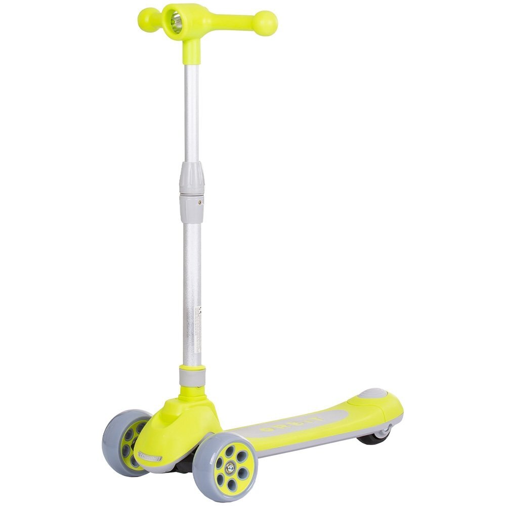CHIPOLINO Trotineta pliabila Orbit Green cadru din aluminiu ghidon reglabil baza anti-alunecare roti cu lumini greutate admisa 50 kg