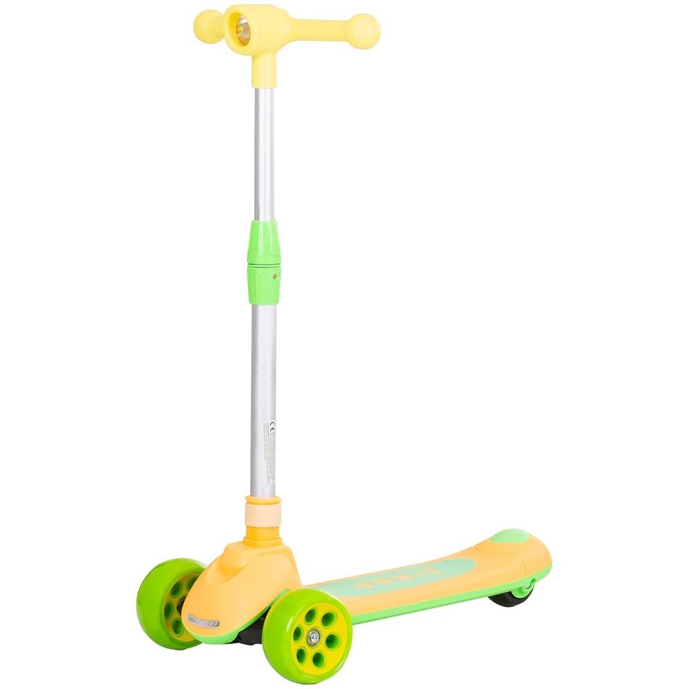CHIPOLINO Trotineta pliabila Orbit Orange cadru din aluminiu ghidon reglabil baza anti-alunecare roti cu lumini greutate admisa 50 kg