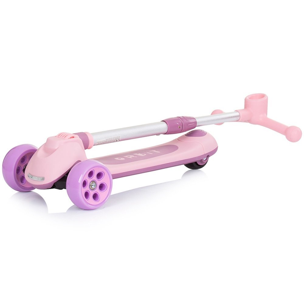 CHIPOLINO Trotineta pliabila Orbit Pink cadru din aluminiu ghidon reglabil baza anti-alunecare roti cu lumini greutate admisa 50 kg