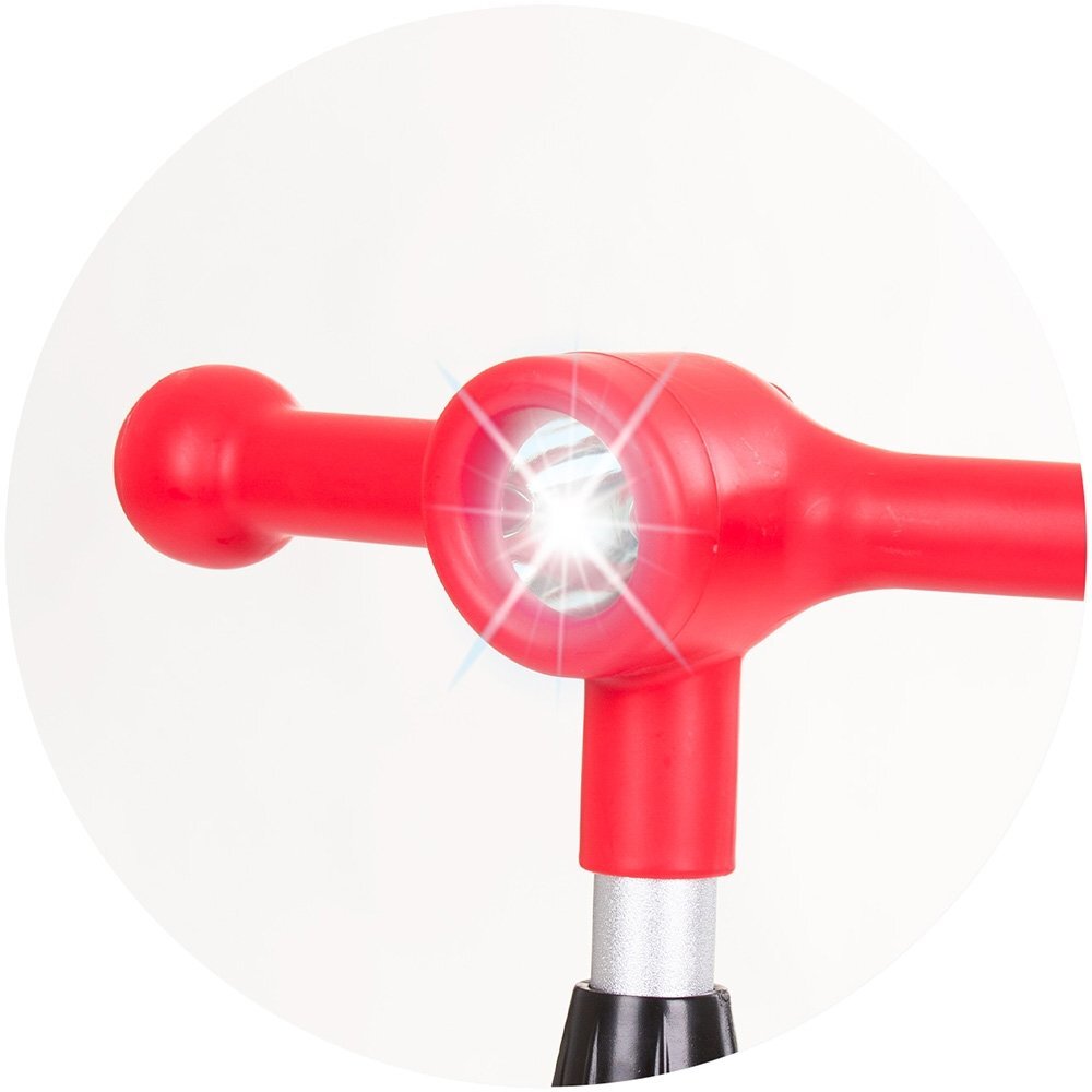 CHIPOLINO Trotineta pliabila Orbit Red cadru din aluminiu ghidon reglabil baza anti-alunecare roti cu lumini greutate admisa 50 kg