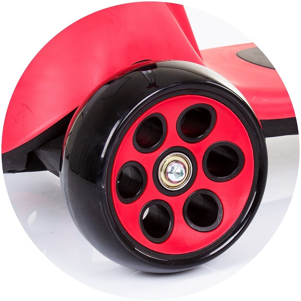 CHIPOLINO Trotineta pliabila Orbit Red cadru din aluminiu ghidon reglabil baza anti-alunecare roti cu lumini greutate admisa 50 kg