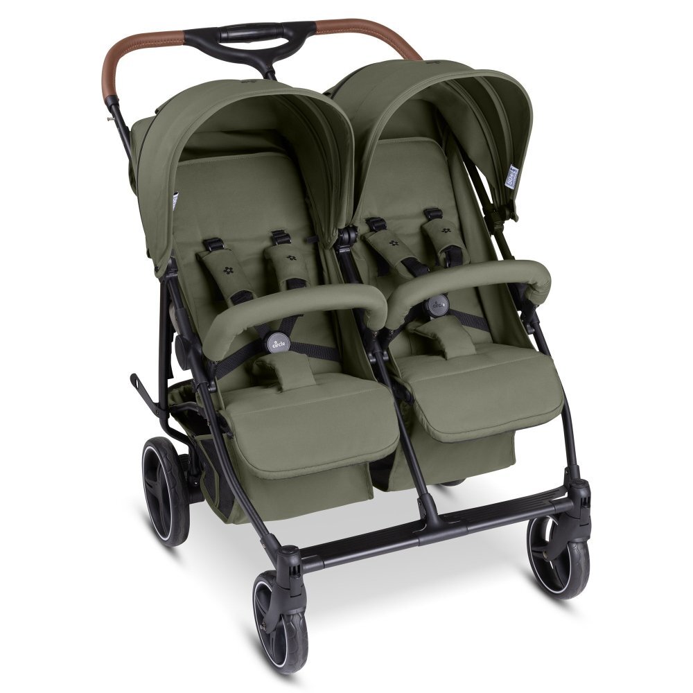 Circle Carucior pentru gemeni D Two Verde reglabil cu suspensii si husa detasabila