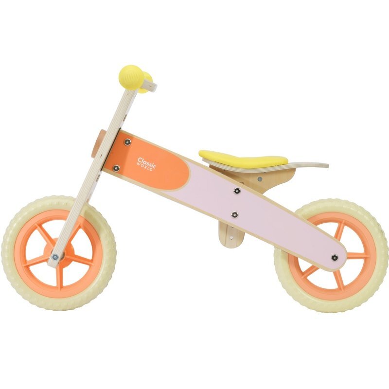 Classic World Bicicleta din lemn fara pedale 12 inch Orange