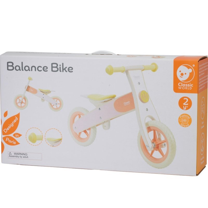 Classic World Bicicleta din lemn fara pedale 12 inch Orange