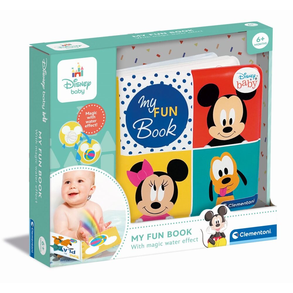 CLEMENTONI Carticica Disney pentru baita care ajuta la dezvoltarea simturilor