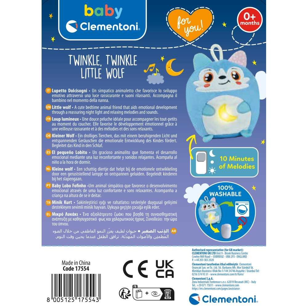 CLEMENTONI Jucarie lup de plus cu lumina de noapte si sunete