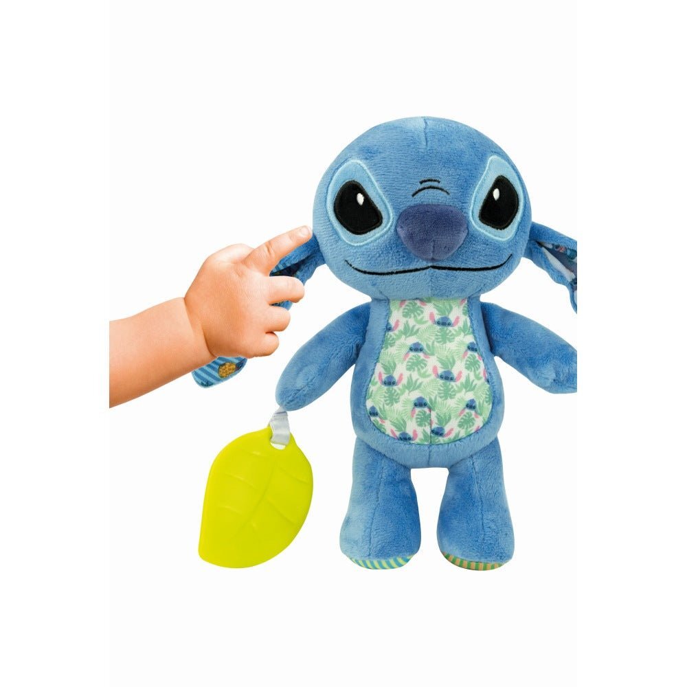 CLEMENTONI Jucarie pentru copii - Plus Disney Stitch pentru dezvoltarea senzoriala ce se poate agata la carut sau patut