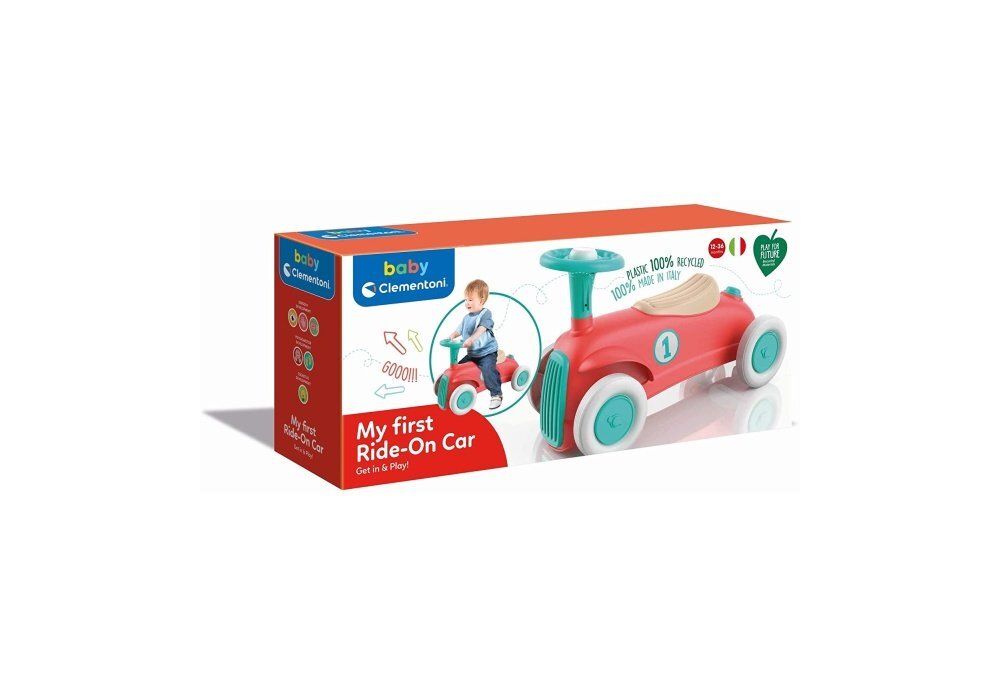 CLEMENTONI Masinuta copii fara pedale Vintage Car dotata cu claxon pentru copii incepand cu varsta de 12 luni