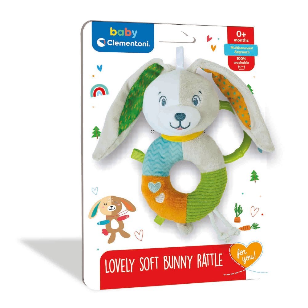 CLEMENTONI Zornaitoare de plus Baby iepuras