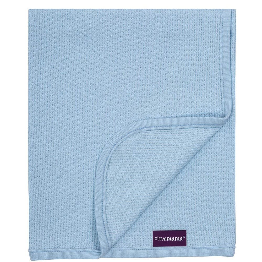 Clevamama Paturica din bumbac Waffle Weave 120 x 140 cm Blue 3464