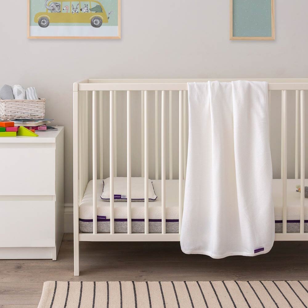 Clevamama Paturica din bumbac Waffle Weave 120 x 140 cm White 3465