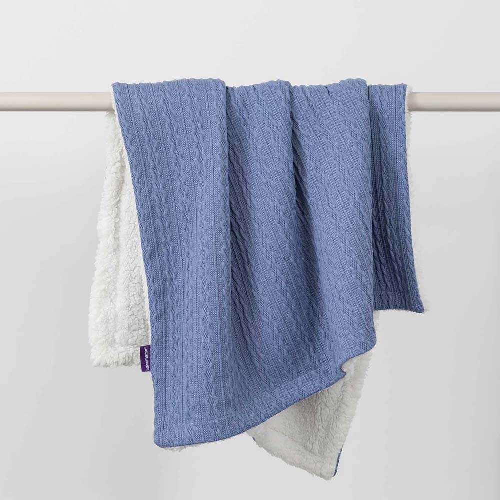 Clevamama Paturica Lux Sherpa pentru bebelusi 75 x 100 cm blue 3483