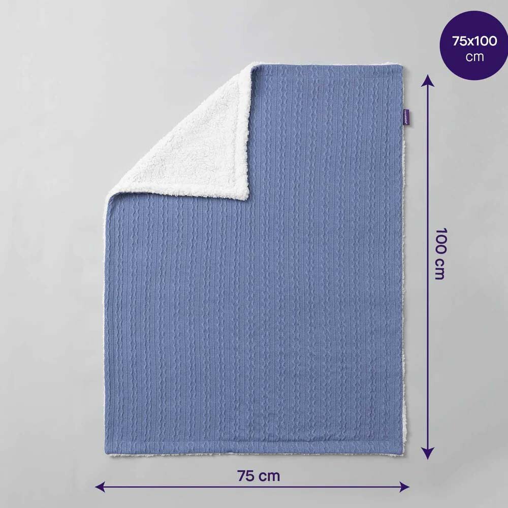 Clevamama Paturica Lux Sherpa pentru bebelusi 75 x 100 cm blue 3483