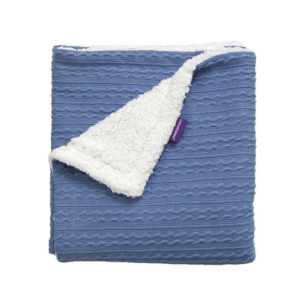 Clevamama Paturica Lux Sherpa pentru bebelusi 75 x 100 cm blue 3483